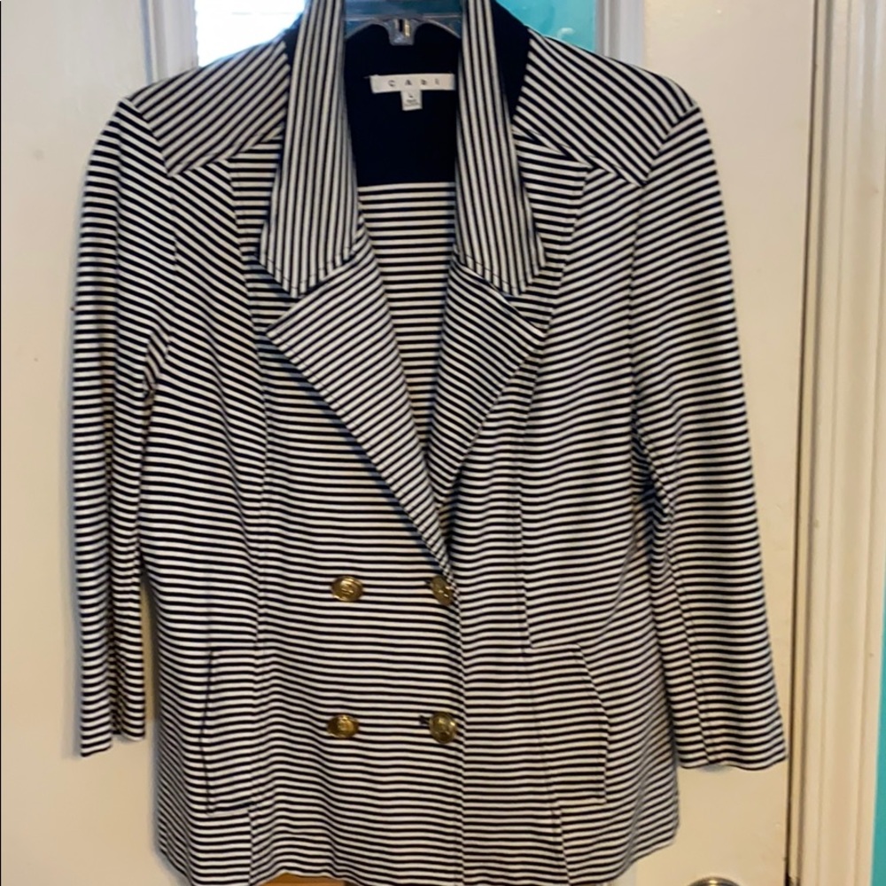 Cabi navy stripe nautical jacket Sz L